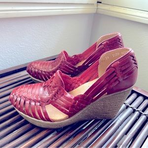 Brand New leather huarache wedges ❤️